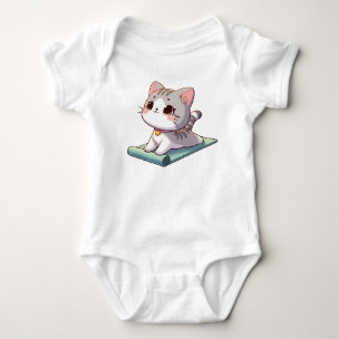 Body Para Bebê Gato Gato de Ioga Chibi