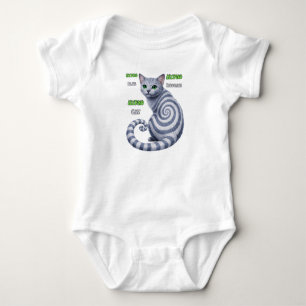 Body Para Bebê Gato Hipno Azul Russo