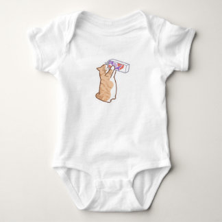 Body Para Bebê Gato Laranja Bebe Leite