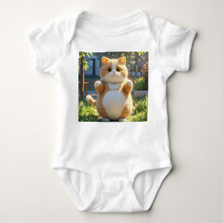 Body Para Bebê Gato Laranja Chubby no Jardim Sunny - Fato de Bebê