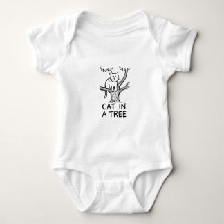 Body Para Bebê Gato na Arte de Impressão de Árvore