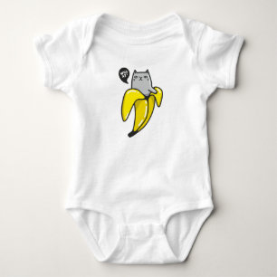 Body Para Bebê Gato na banana