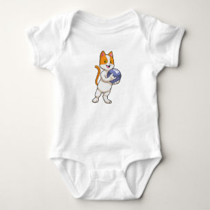 Body Para Bebê Gato na Boliche com Bola de boliche