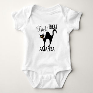 Body Para Bebê Gato Negro Whimsical De Halloween Ou Tratar