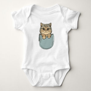 Body Para Bebê Gato no bolso
