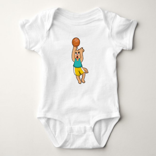 Body Para Bebê Gato no Esporte de Basquete (Frente)