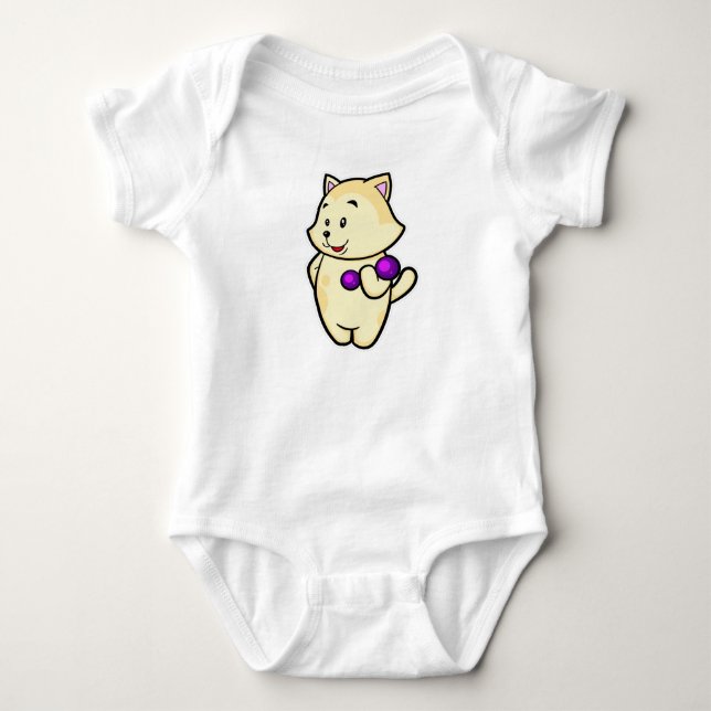 Body Para Bebê Gato no treino de Bíceps com Haltere (Frente)