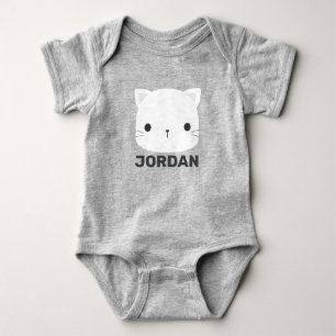 Body Para Bebê Gato Pequeno Fofo com Nome Personalizado