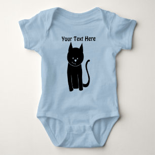 Body Para Bebê Gato preto bonito