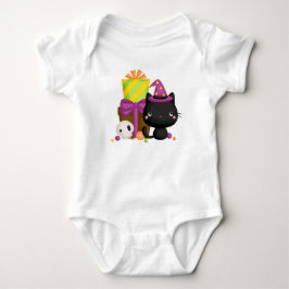 Body Para Bebê Gato Preto Fofo