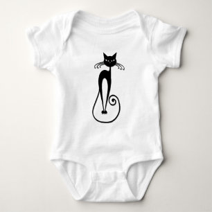 Body Para Bebê Gato preto magro e caprichoso