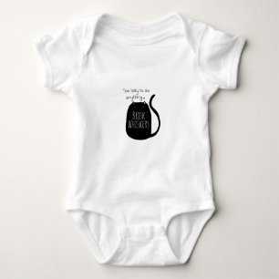 Body Para Bebê Gato preto preguiçoso