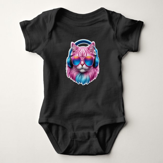 Body Para Bebê Gato Rosa Fofo  (Frente)