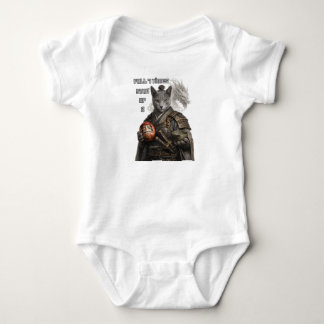 Body Para Bebê Gato Samurai Azul Russo