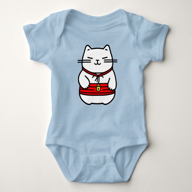 Body Para Bebê Gato Sortudo Japonês ou Maneki-Neko (Frente)
