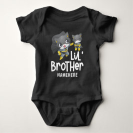 Body Para Bebê Gato Super-Herói Irmãozinho Nome Personalizado