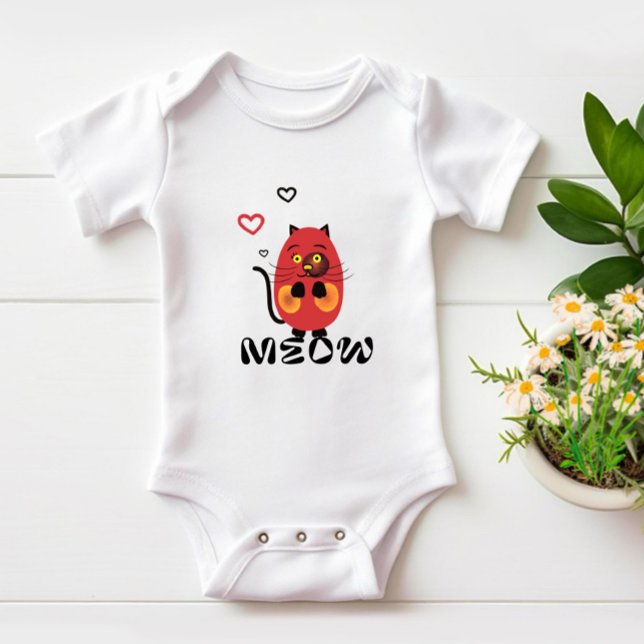 Body Para Bebê Gato vermelho fofo (Criador carregado)