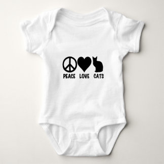 Body Para Bebê Gatos do amor da paz