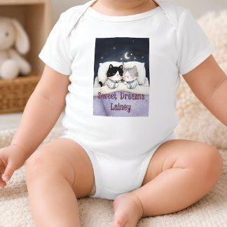 Body Para Bebê Gatos dos Sonhos Doces Personalizados 
