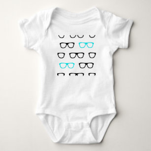 Body Para Bebê geek azul de óculos geeks