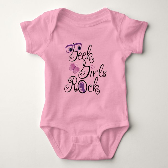 Body Para Bebê Geek Girls Rock (Frente)