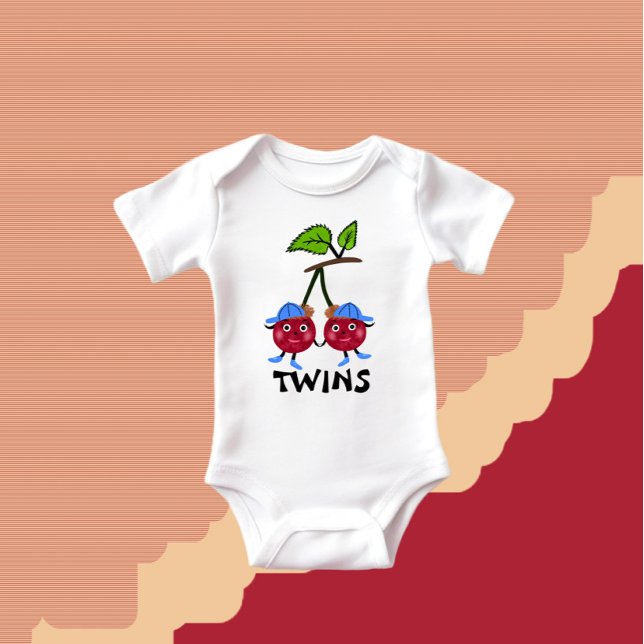 Body Para Bebê Gêmeos cerejas  (Criador carregado)