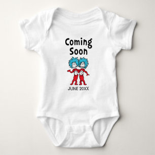 Body Para Bebê Gêmeos Dr. Seuss Coisa Um Coisa Dois Em Breve