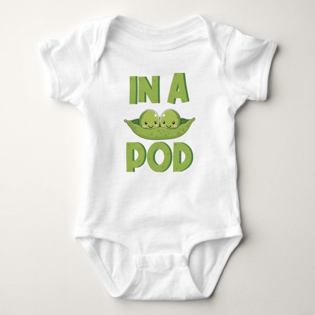 Body Para Bebê Gêmeos Duas Ervilhas Em Um Pod Engraçado (Frente)