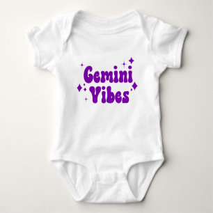 Body Para Bebê Gemini Vibes Zodiac Astrologia Roxo