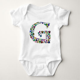 Body Para Bebê Gemstone Diamond G Monograma Inicial