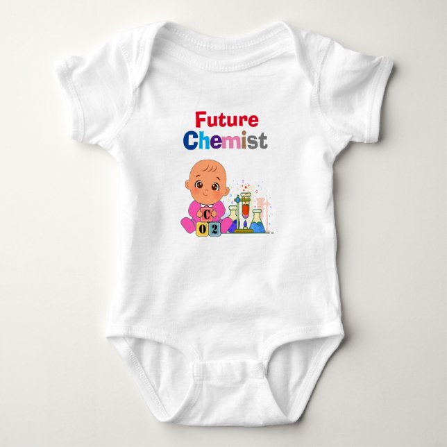 Body Para Bebê Gênio Químico Futuro Engraçado Personalizado (Frente)