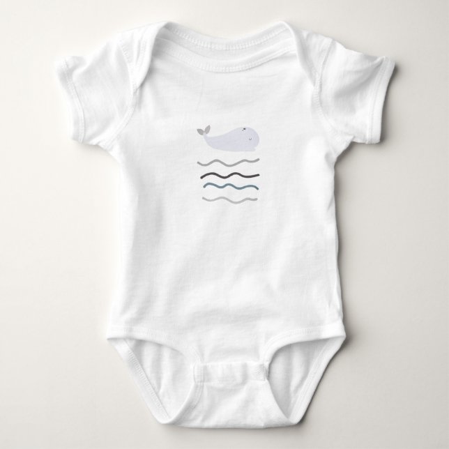 Body Para Bebê Gentil Giant e doce baleia (Frente)