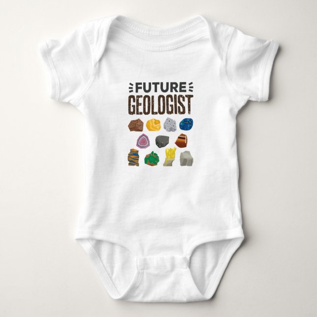 Body Para Bebê Geologista Futuro Rocha Gems (Frente)