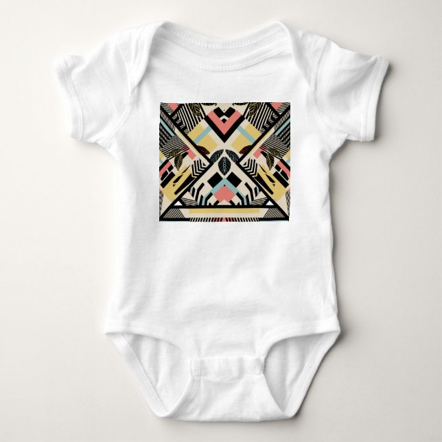 Body Para Bebê Geométrico minimalista: Design de padrão (Frente)
