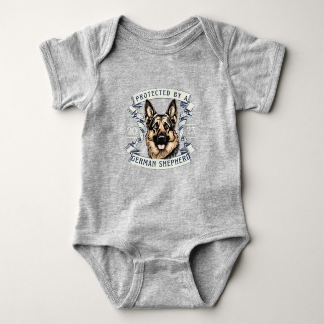 Body Para Bebê German shepherd Baby Bodydress (Frente)