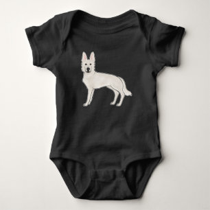 Body Para Bebê German shepherd branco suíço - Cão alsaciano