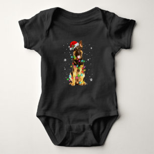 Body Para Bebê German shepherd Cão Árvore Natal Doce Natal Xmas