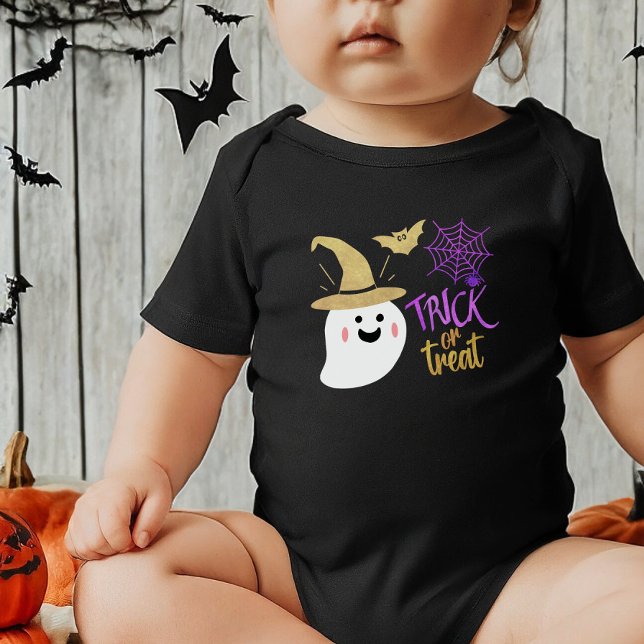 Body Para Bebê Ghost Boo Trick ou Trate o Halloween (Criador carregado)