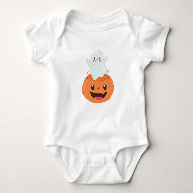 Body Para Bebê Ghost e Pumpkin Basket (Frente)