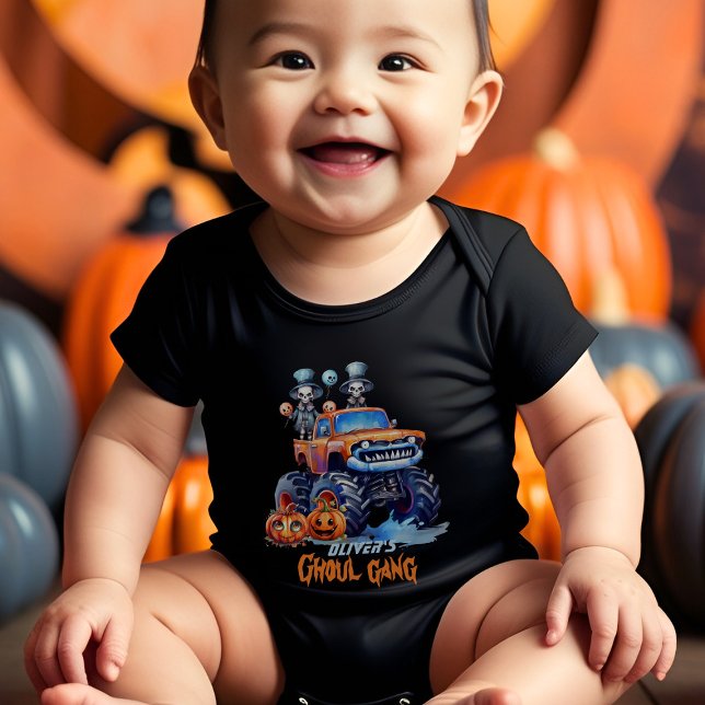 Body Para Bebê Ghoul Gang Skeleton Bonito Halloween (Criador carregado)