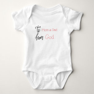 Body Para Bebê Gift Tag Baby Mãe Pai Deus Rosa Girl