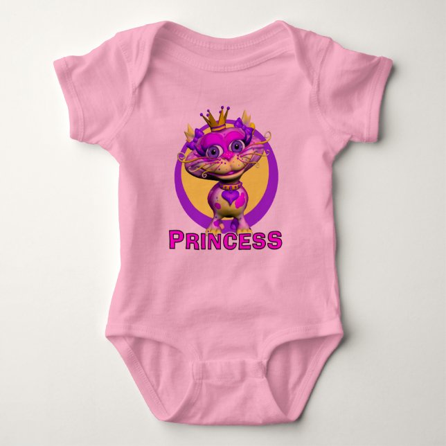 Body Para Bebê GiggleBellies Princesa o Gato (Frente)