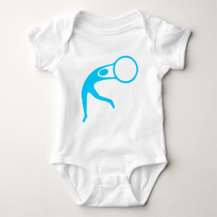 Body Para Bebê Ginástica Rítmica Figura - Azul-Céu