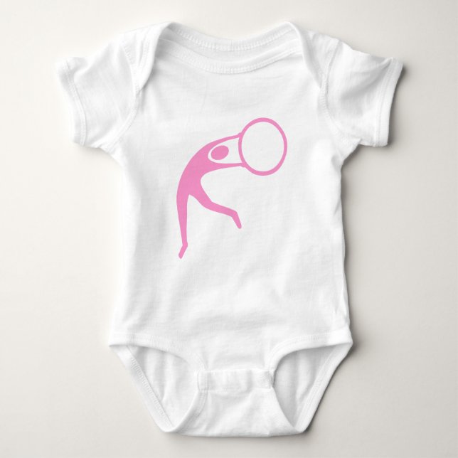 Body Para Bebê Ginástica Rítmica Figura - Rosa (Frente)