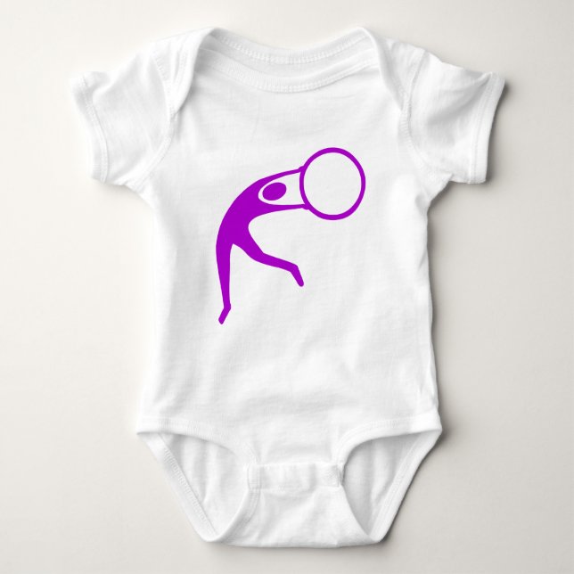 Body Para Bebê Ginástica Rítmica Figura - Roxo (Frente)