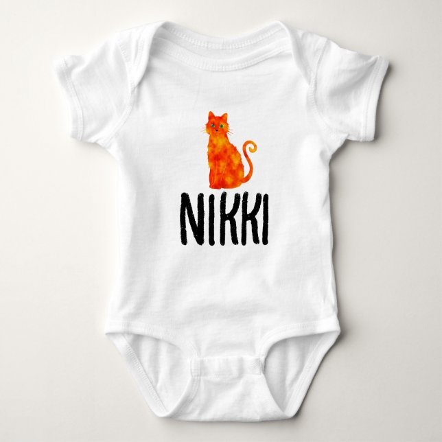 BODY PARA BEBÊ GINGER CAT NAME GARLS BABY ONE PIECE T-SHIRTS (Frente)