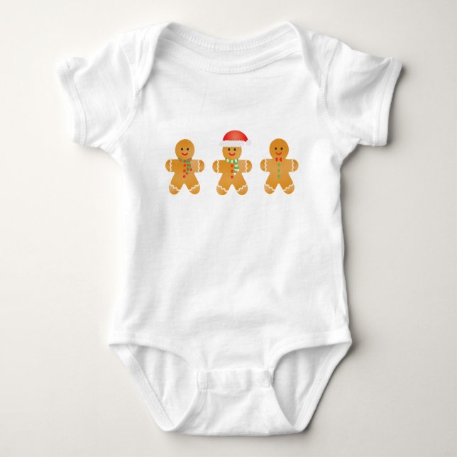Body Para Bebê Gingerbird Men Santa Hat (Frente)