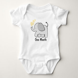 Body Para Bebê Gingham Elephant First Month