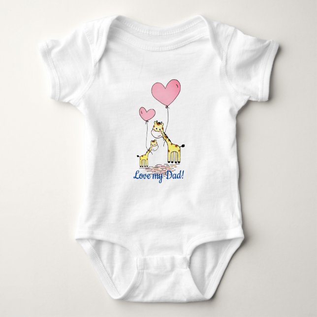 Body Para Bebê Girafa aprende a voar balões (Frente)