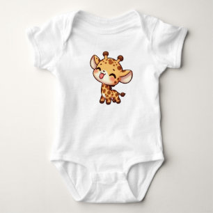 Body Para Bebê Girafa Bonita Enfiando a língua